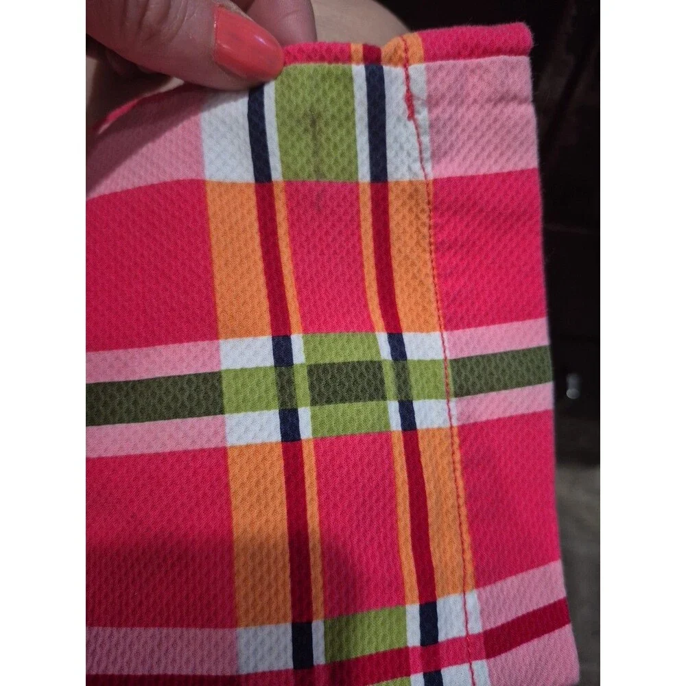 Gymboree Girls 8 Multicolored Spring Plaid Pants  100% Cotton Pink Green READ